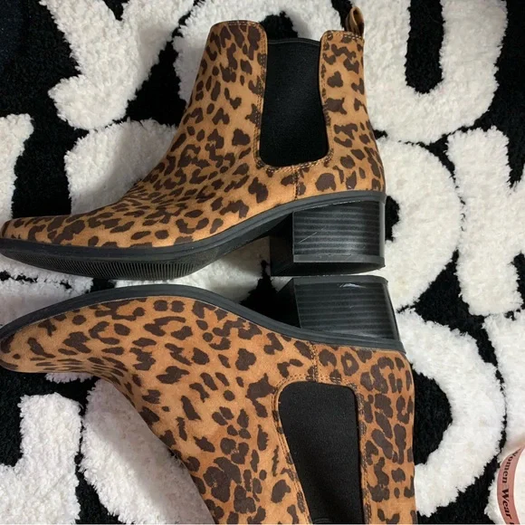 A New Day- Leopard-Print Chelsea Ankle Boots in Brown/Black - Picture 7 of 7
